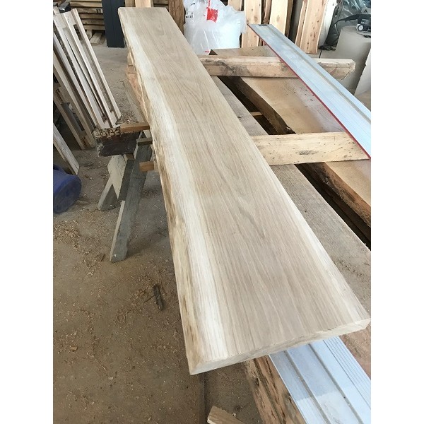 Baumscheibe, Waschtisch, Tischplatte, unbesäumt/gerade, Eiche, Baumkante 90x30x3cm
